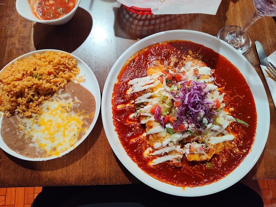 Printed menu featuring Mexican and Italian dishes.