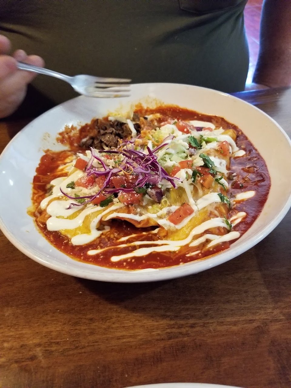 Printed menu featuring Mexican and Italian dishes.